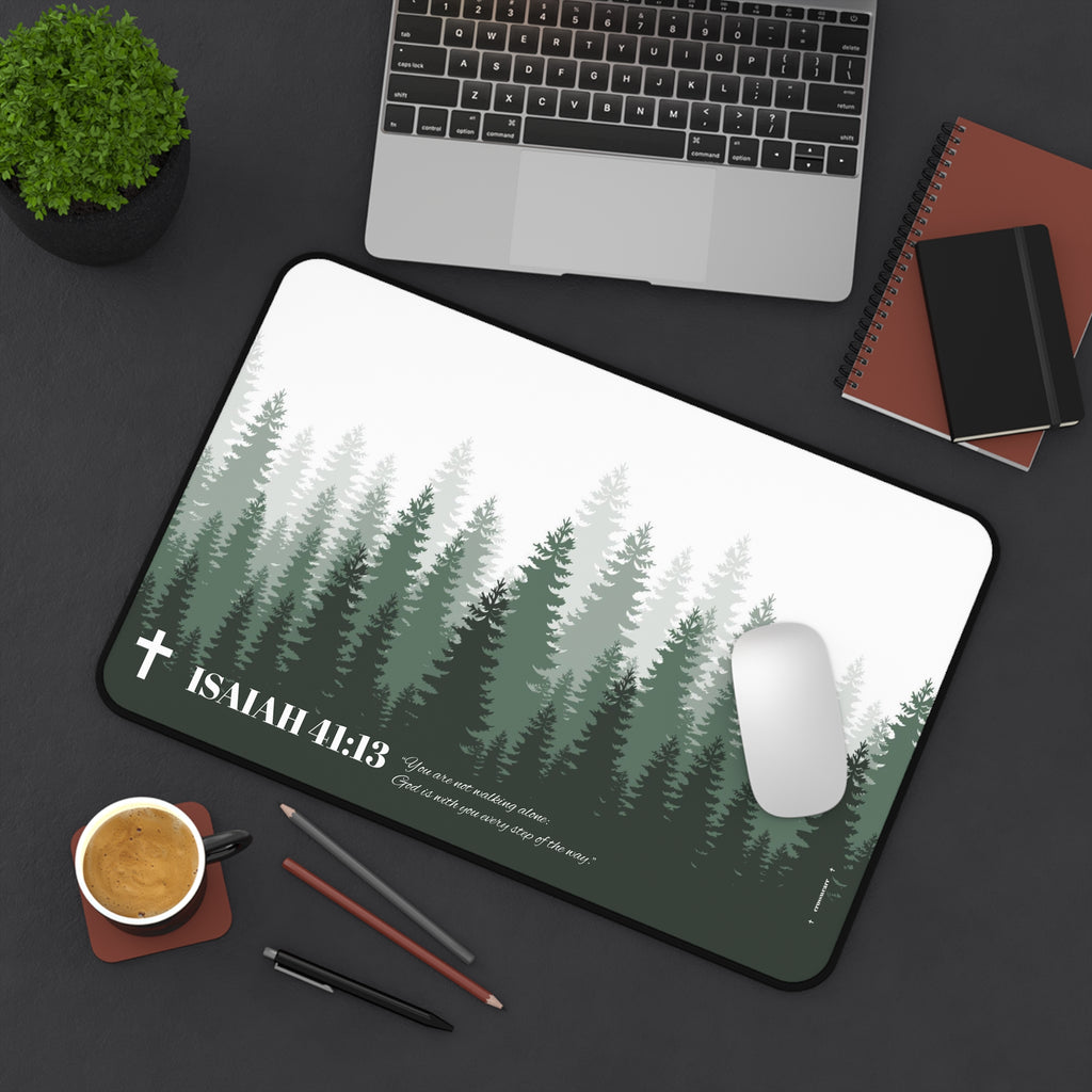 Isaiah 41:13 Forest Desk Mat