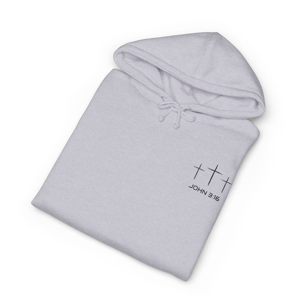 Trust in God Hoodie — Christian Cross Pullover (John 3:16)