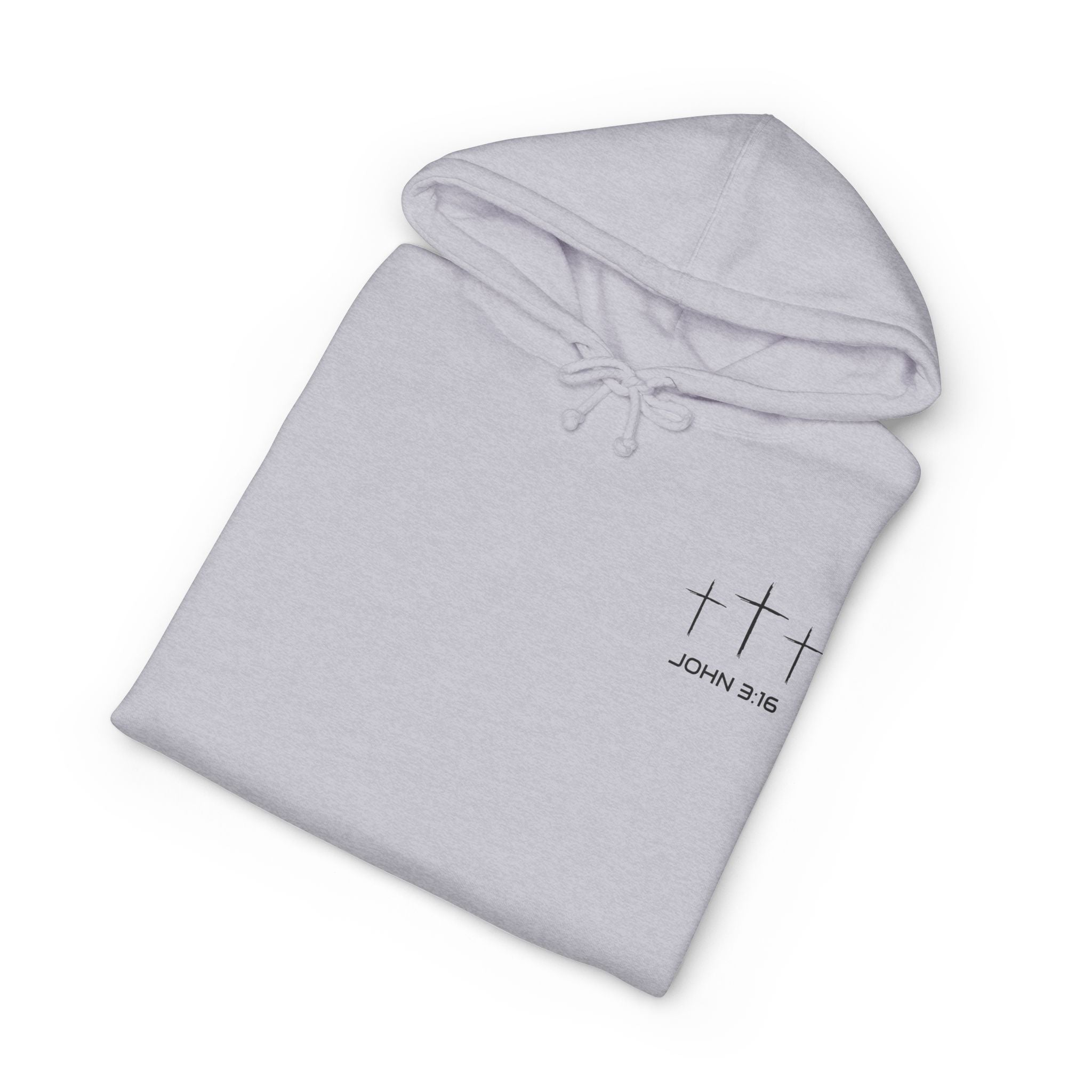 Trust in God Hoodie — Christian Cross Pullover (John 3:16)