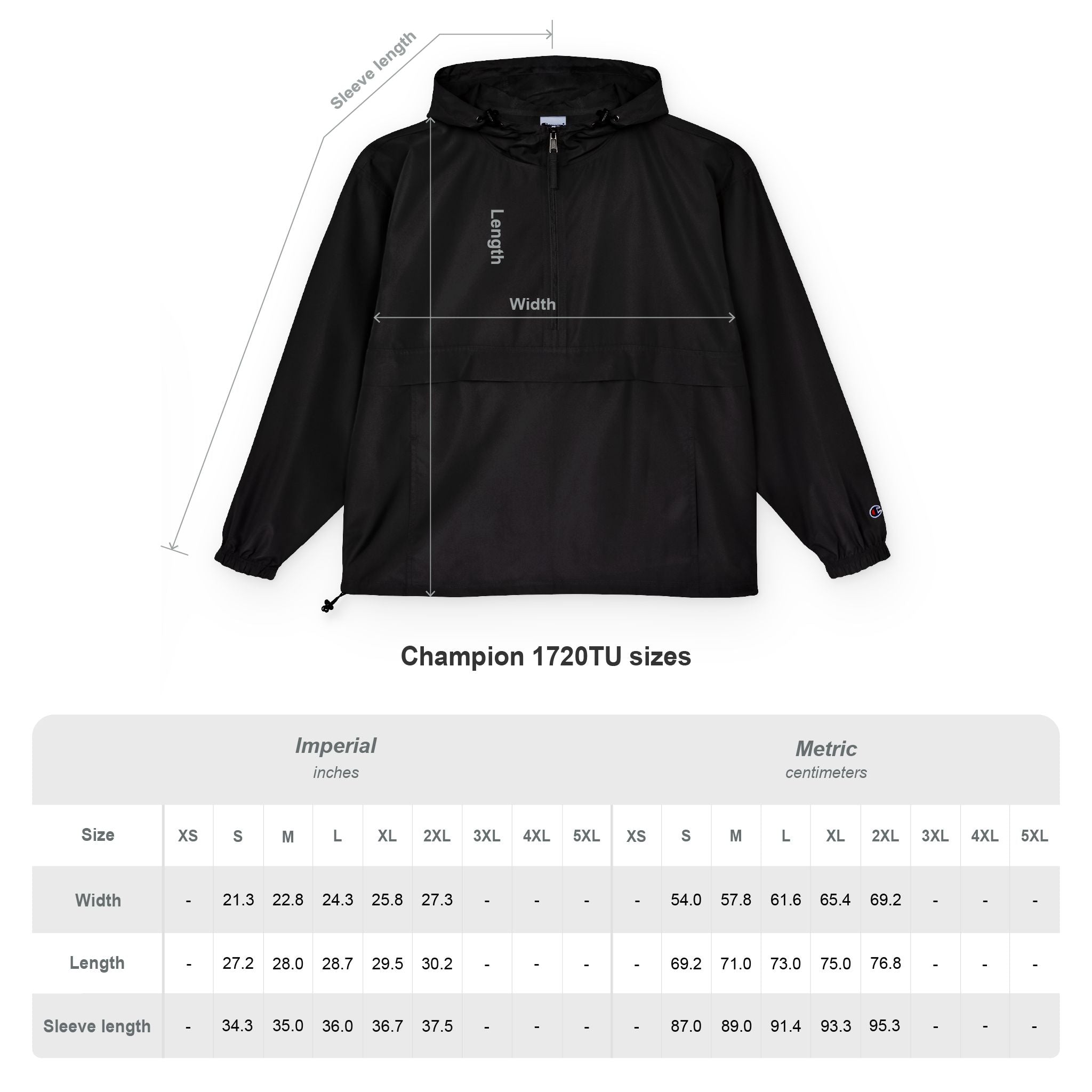 Black Packable Anorak Jacket