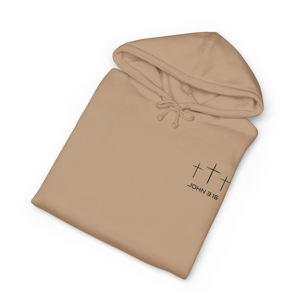 Trust in God Hoodie — Christian Cross Pullover (John 3:16)