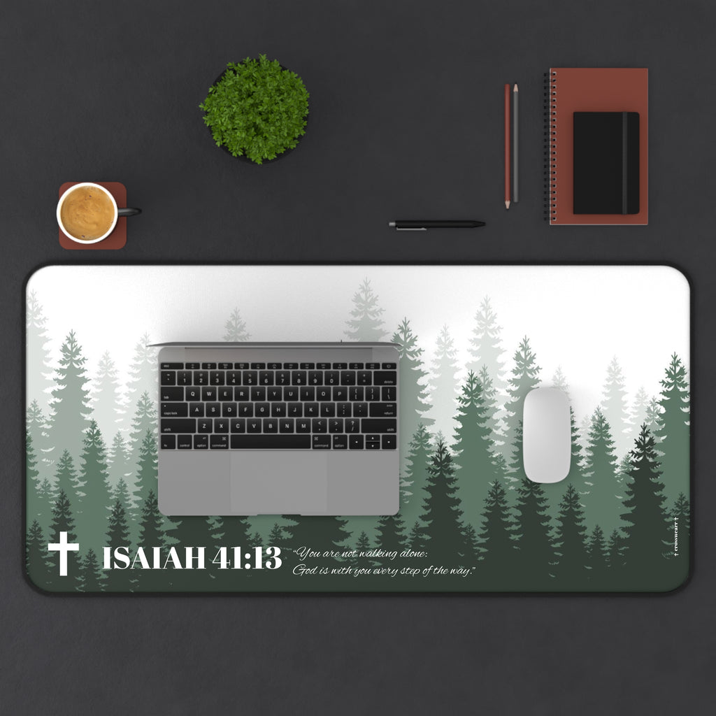 Isaiah 41:13 Forest Desk Mat