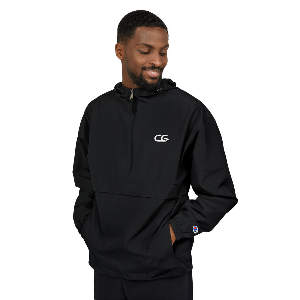 Black Packable Anorak Jacket