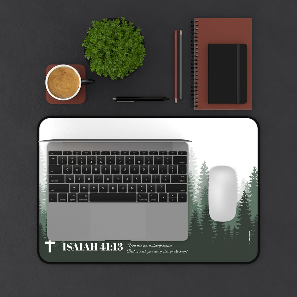 Isaiah 41:13 Forest Desk Mat