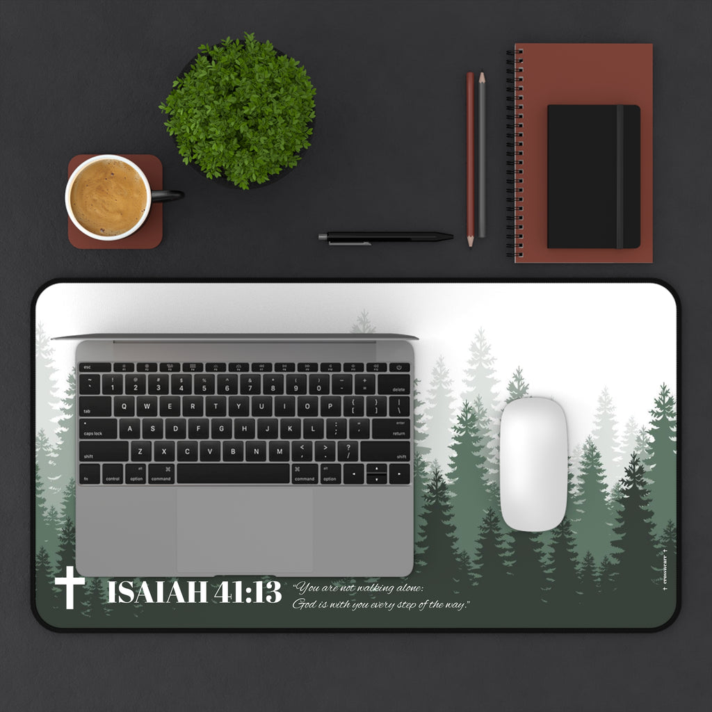 Isaiah 41:13 Forest Desk Mat