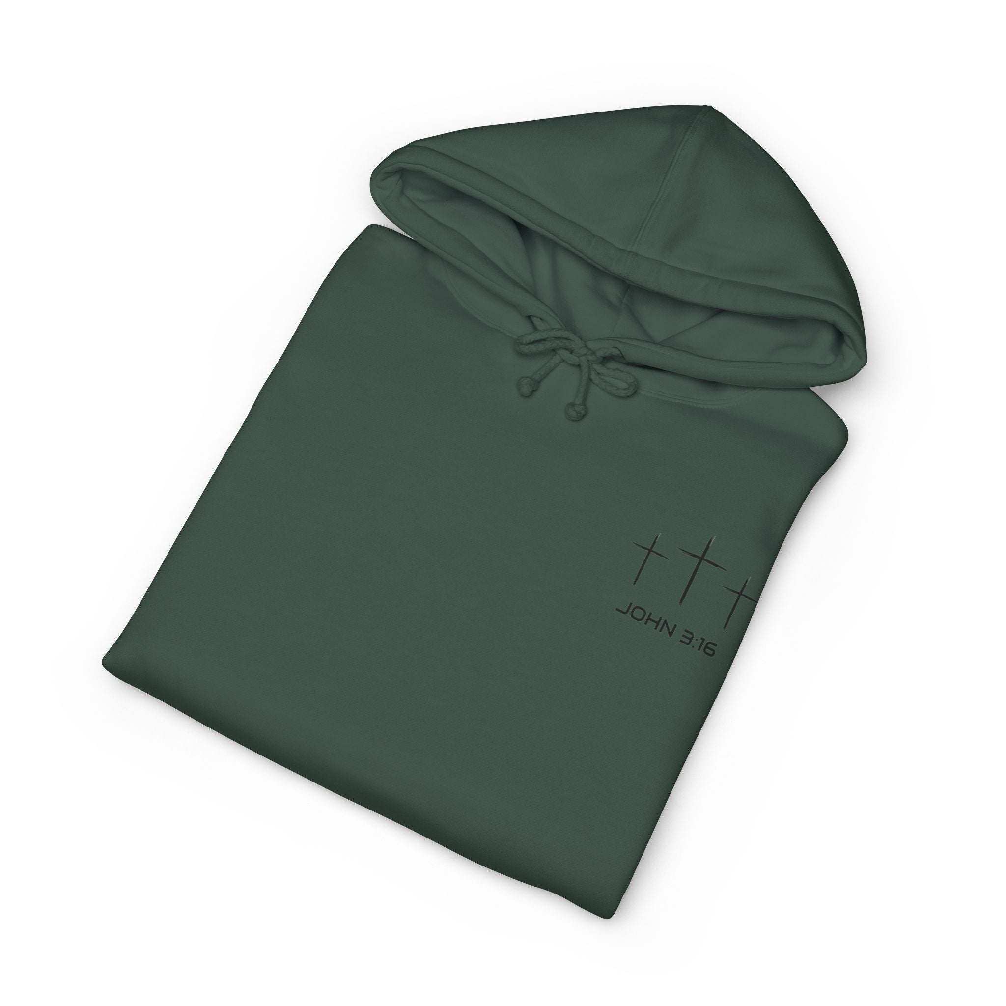 Trust in God Hoodie — Christian Cross Pullover (John 3:16)