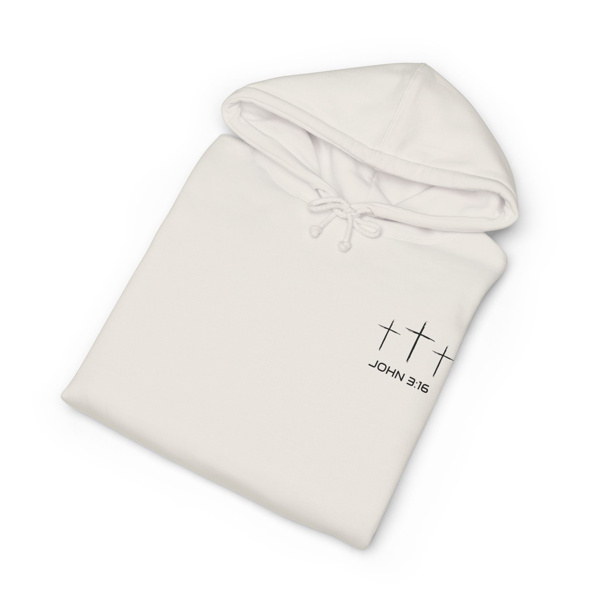 Trust in God Hoodie — Christian Cross Pullover (John 3:16)