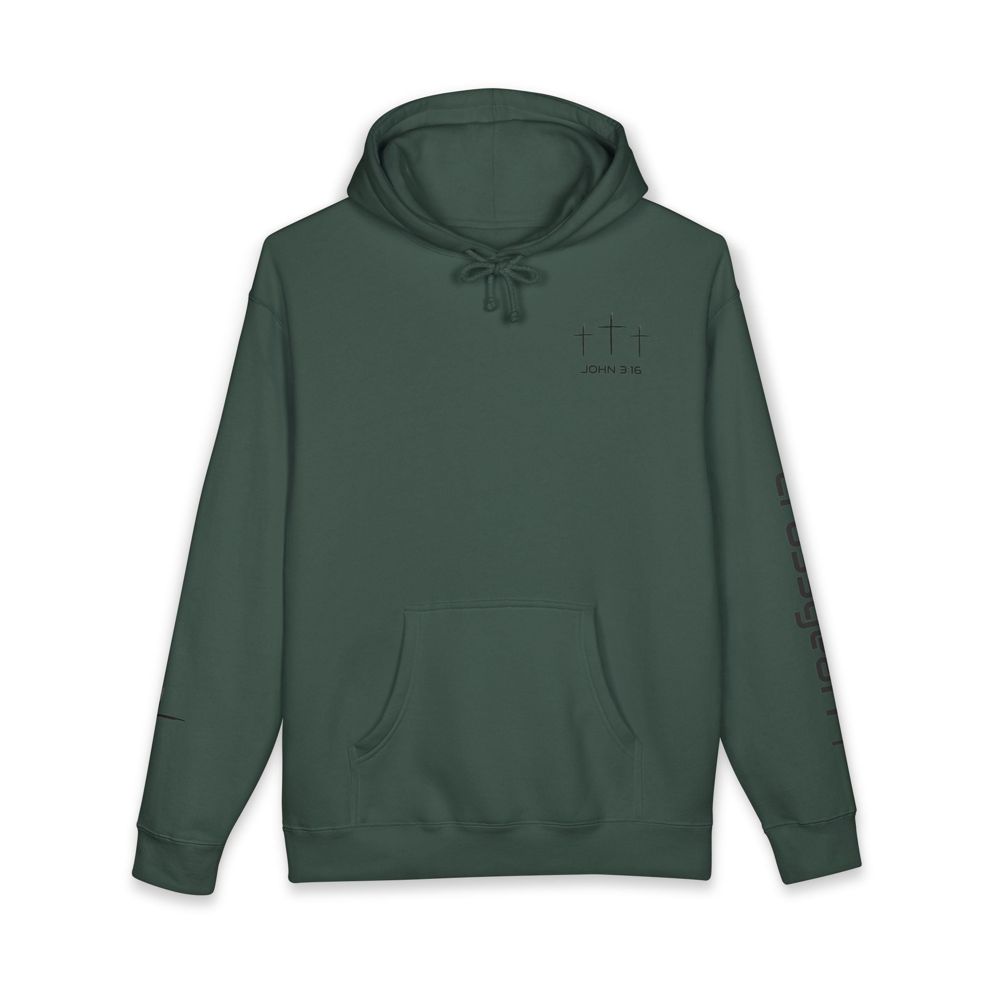 Trust in God Hoodie — Christian Cross Pullover (John 3:16)