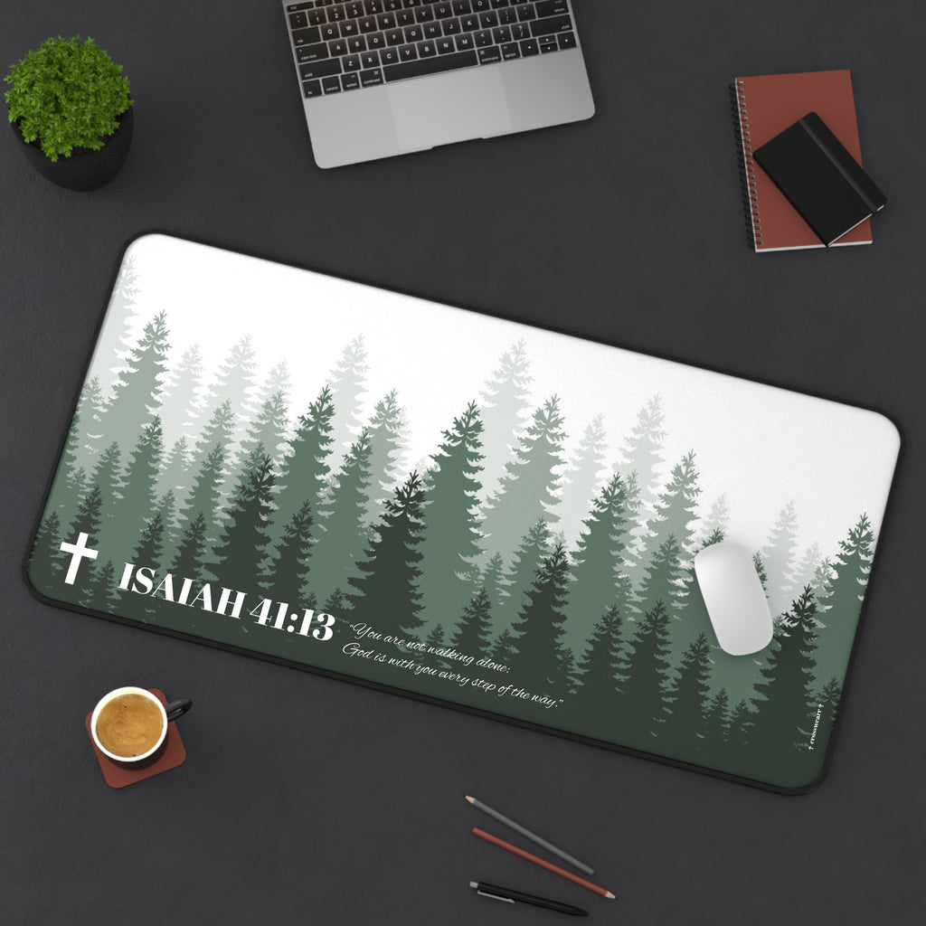 Isaiah 41:13 Forest Desk Mat