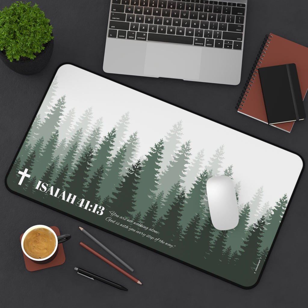 Isaiah 41:13 Forest Desk Mat
