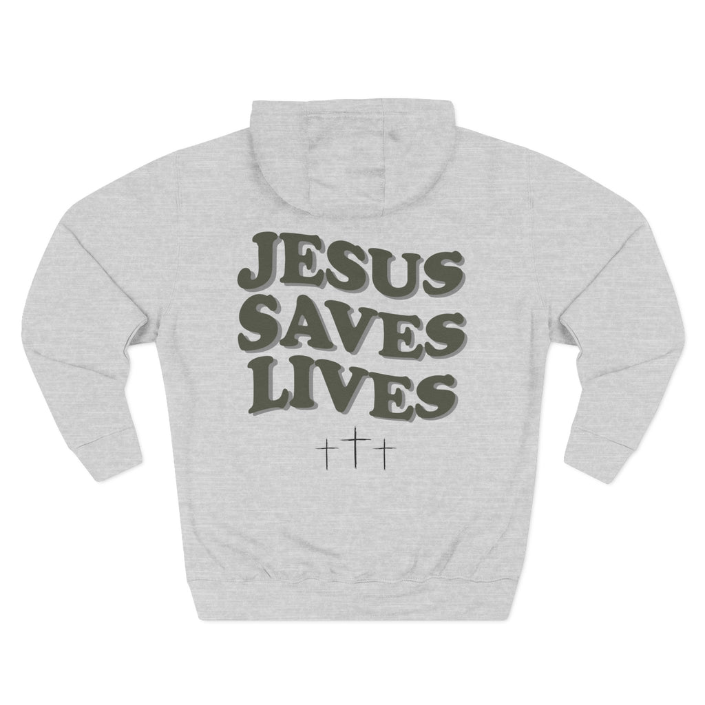 Jesus Saves Lives Fleece Hoodie