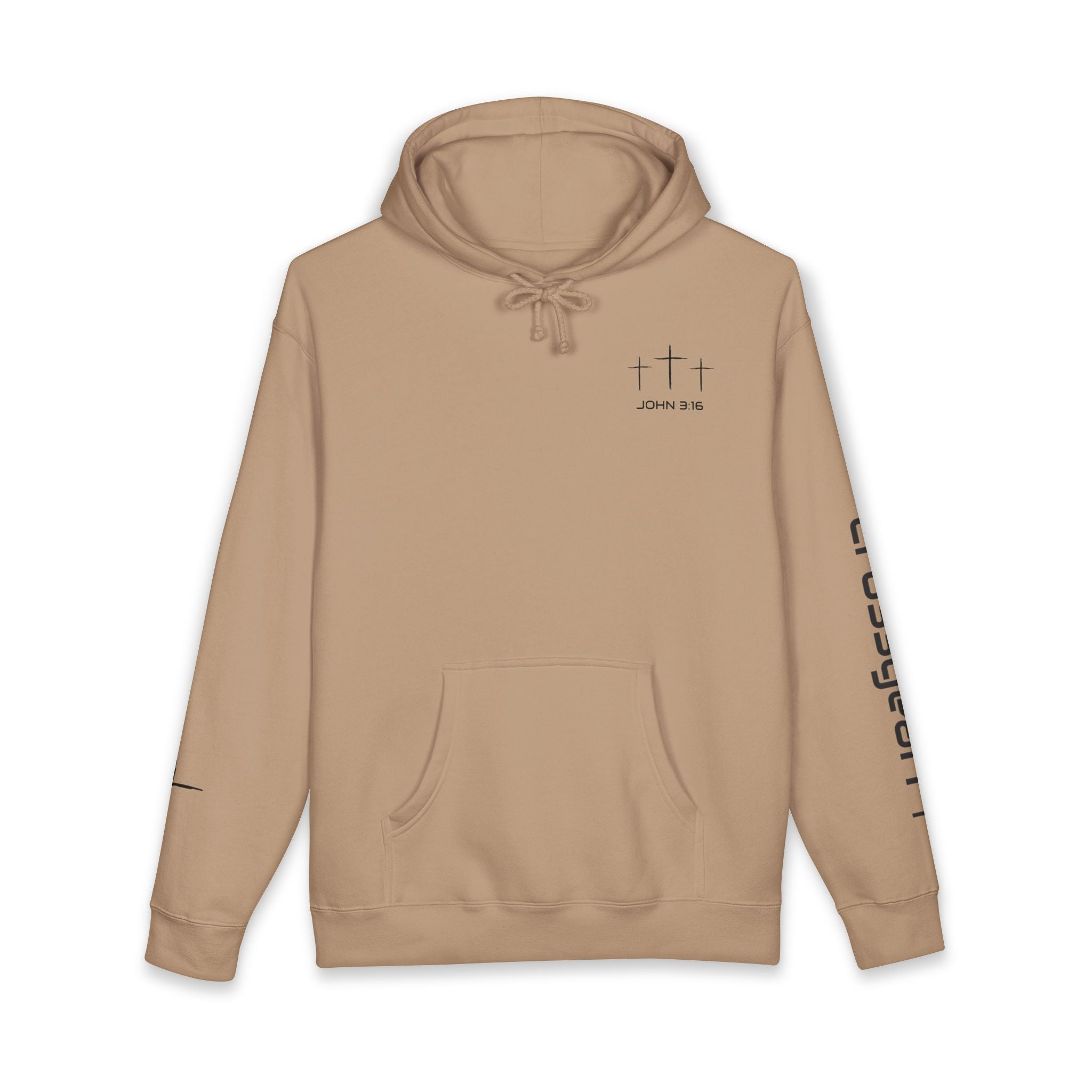 Trust in God Hoodie — Christian Cross Pullover (John 3:16)